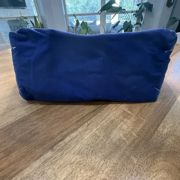 Vtg Lands End Heavy Canvas Tote Large Blue Trim USA - Picture 8 of 16